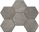 Мозаика Estima GB02 Gabbro Hexagon Grey 25x28.5 серый
