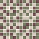 Декор Kerama Marazzi KMD2MSM011MN Темари мозаичный микс зеленый, бордовый, бежевый светлый матовый 29.8x29.8