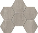 Мозаика Estima SF03 Soft Wood Hexagon Grey 25x28.5 серый