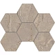 Мозаика Estima BR02 Bernini Hexagon Beige 25x28.5 бежевый неполированный