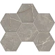 Мозаика Estima BR03 Bernini Hexagon Grey 25x28.5 серый полированный