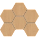 Мозаика Estima CW04 Classic Wood Hexagon Honey Oak 25x28.5 бежевый