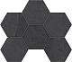 Мозаика Estima LN04/TE04 Luna Hexagon Black 25x28.5 черный
